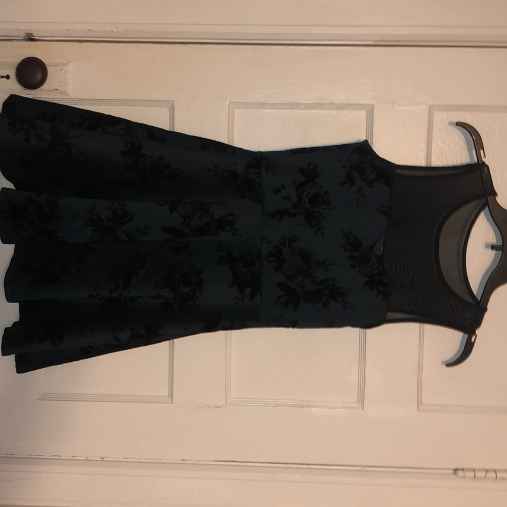 Green velvet dress